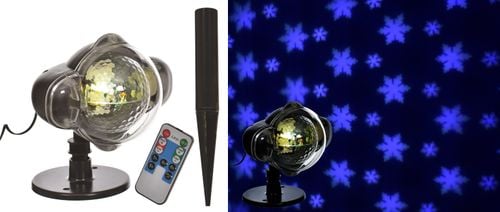 projektor led śnieżynki zimny biały pilot zewnętrzny dekoracja świąteczna na Arena.pl