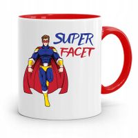 Kubek Czerwony Prezent Dla Chłopaka Super Facet Z Nadrukiem Ze Zdjęciem