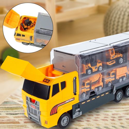 Ciężarówka Z Samochodami Pojazdami Auta 7 El. na Arena.pl