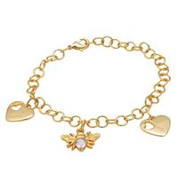 bransoletka z muchą i serduszkami (b21/wio/67au)