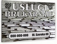 nadruk UV TABLICZKA reklamowa aluminiowa USŁUGI BRUKARSKIE dibond 40x30