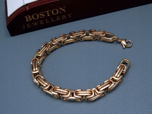 ZŁOTY ŁAŃCUSZEK Z BRANSOLETKĄ SPLOT KRÓLEWSKI 8MM STAL CHIRURGICZNA PREMIUM na Arena.pl