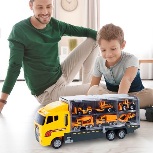 Ciężarówka Z Samochodami Pojazdami Auta 7 El. na Arena.pl