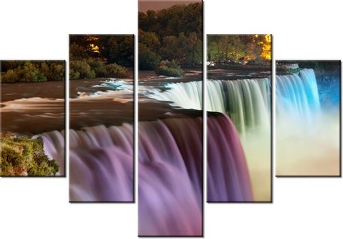 70 100CM OBRAZ 5 ELEM WODOSPAD NIAGARA DRUK PŁÓTNO na Arena.pl