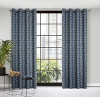 Zasłona gotowa na przelotkach JULIET 140x250 grafitowa / srebrna