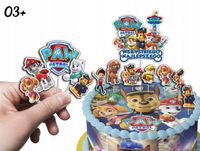 TOPPERY NA TORT (10szt) + duży TOPPER Wszystkiego Najlepszego - PSI PATROL