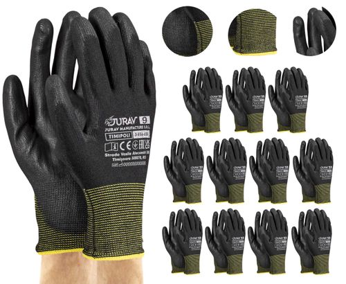 rękawice robocze czarne j-timipoli_bb9-l - 12 par na Arena.pl