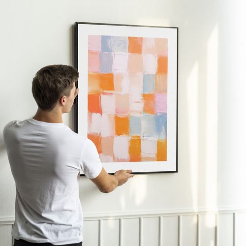 Plakat abstrakcja kolorowe plakaty 21x30 cm w czarnej ramie na Arena.pl