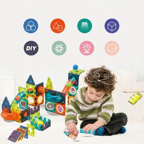 ZESTAW KREATYWNY KLOCKI MAGNETYCZNE DO BUDOWY DOMKÓW ZAMKÓW I ZWIERZĄT na Arena.pl