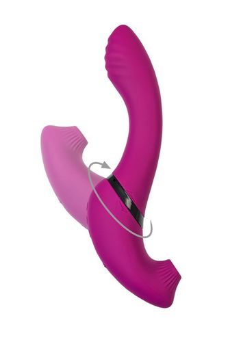 jos vibrator with clitoral stimulator jos spin, silicone, purple, 23 cm na Arena.pl