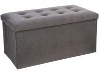 Pufa puf ławka velvet szara ze schowkiem 76x38x38 cm Atmosphera