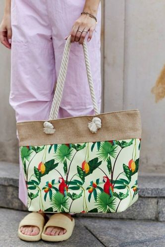 Torba Plażowa Duża Zapinana Na Zamek Torebka Shopper z Podszewką Piknik XXL na Arena.pl