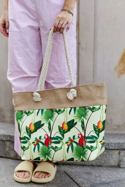 Torba Plażowa Duża Zapinana Na Zamek Torebka Shopper z Podszewką Piknik XXL zdjęcie 9