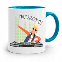 Dla Dja Muzyka Kubek Błękitny Najlepszy Dj Z Nadrukiem Ze Zdjęciem