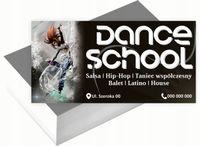 Wizytówki firmowe 200 szt WIELE WZORÓW do wyboru DANCE SCHOOL SZKOŁA TAŃCA