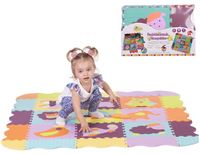 Piankowe puzzle podłogowe Wesołe Zoo z obrzeżem – 77 elementów