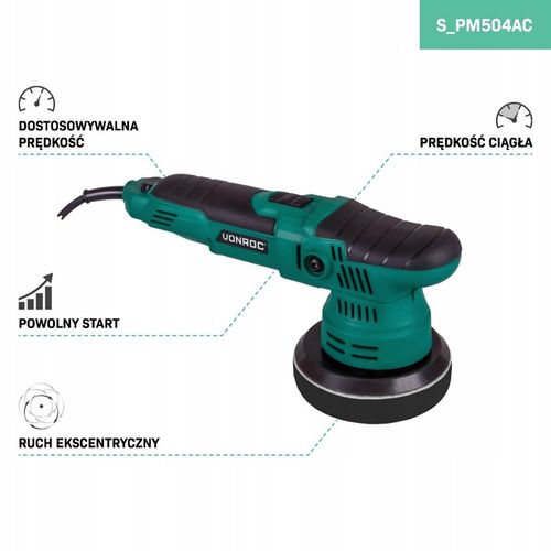 POLERKA MIMOŚRODOWA 650W - 125mm | 4 TARCZE POLERSKIE W ZESTAWIE | VONROC na Arena.pl