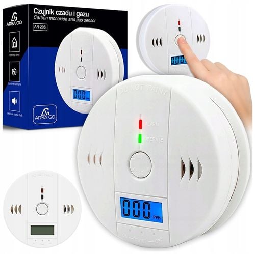 CZUJNIK CZADU GAZU WYKRYWACZ DETEKTOR TLENKU WĘGLA BEZPRZEWODOWY LCD na Arena.pl