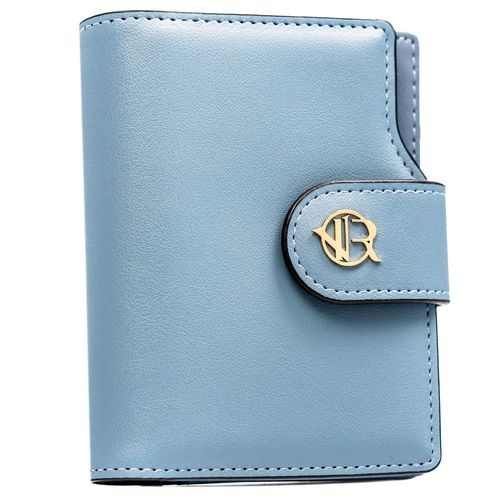 portfel damski ze skóry ekologicznej w błękitnym kolorze, wyposażony na Arena.pl