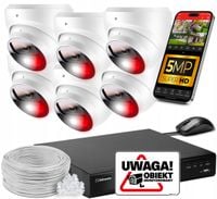 Zestaw do monitoringu firmy POE 5 MPx 6kamer Dual Light Detekcja BEZ DYSKU