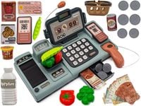 Edukacyjna sklepowa kasa fiskalna - mikrofon, waga, koszyk, akcesoria