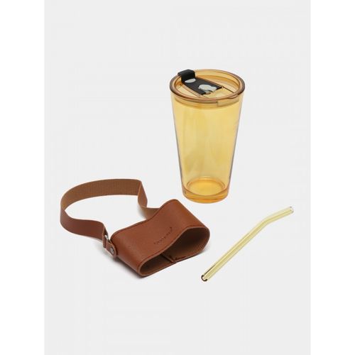 kubek z kolorowego szkła na kawę herbatę ze słomką i zamknięciem 450 ml na Arena.pl