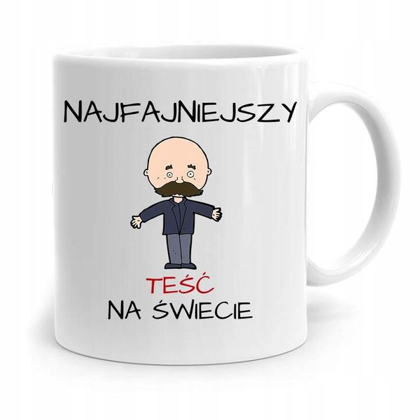 Kubek Prezent Dla Teścia Taty Najfajniejszy Teść Z Nadrukiem Ze Zdjęciem zdjęcie 1