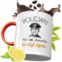 Kubek Pomarańczowy Dla Policjanta Idealny Prezent Z Nadrukiem Ze Zdjęciem