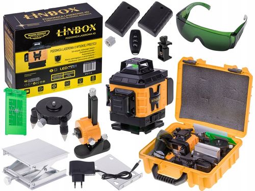 POZIOMICA LASEROWA 360° LASER KRZYŻOWY 4D ZESTAW WALIZKA na Arena.pl