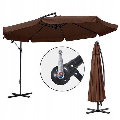 PARASOL OGRODOWY IKAR-BL-BR BRĄZOWY SKŁADANY Z WYSIĘGNIKIEM + POKROWIEC na Arena.pl