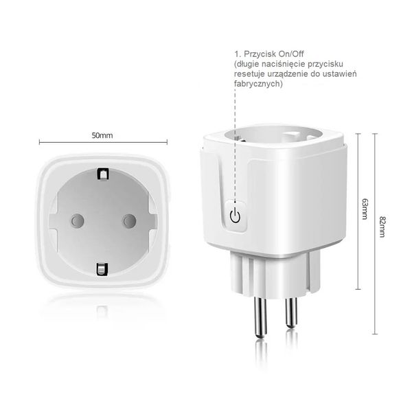 Inteligentne gniazdko Wi-Fi programator czasowy Smart Control EU16 Platinum zdjęcie 2