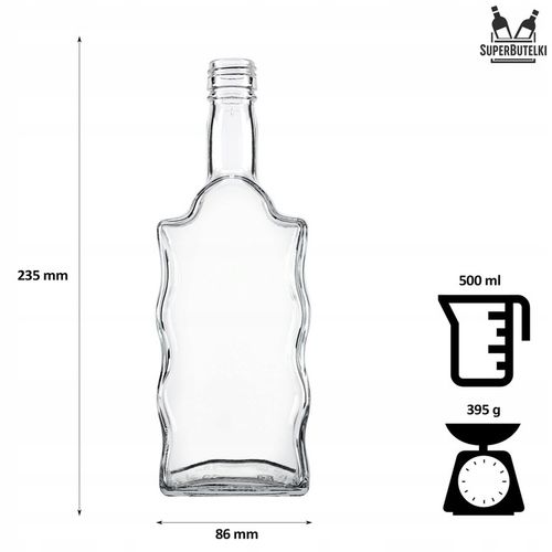 5x BUTELKA SZKLANA na NALEWKI WINO SOK LIKIERY BIMBER FALA 500 ml 0,5 L na Arena.pl