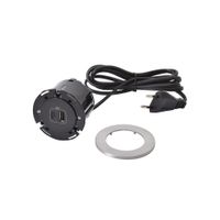 Gniazdo meblowe DISQ 60, ładowarka USB A+C, przewód 2m z wtyczką METAL/CZARNY Legrand 654732