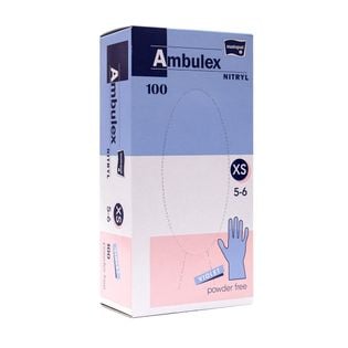 Ambulex Rękawiczki nitrylowe rozmiar XS 100szt (bezpudrowe)