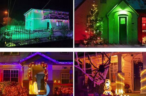 ZEWNĘTRZNE KOLOROWE OŚWIETLENIE LED ŚWIĄTECZNE LAMPKA ILUMINACJA FLASH IP66 na Arena.pl