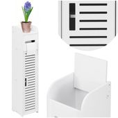 Szafka łazienkowa, stojąca z uchwytem na papier 80 cm zamykany regał biały