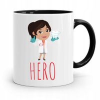 Kubek Czarny Prezent Dentysty Stomatologa Hero Z Nadrukiem Ze Zdjęciem