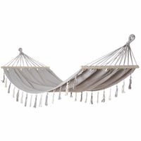 Duży hamak ogrodowy MILOS 4 200x100 cm szary BOHO