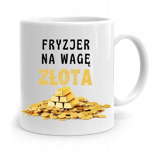 Kubek Dla Fryzjera Barbera Fryzjer Na Wagę Złota Z Nadrukiem Ze Zdjęciem na Arena.pl