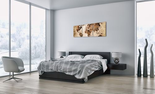 Obraz Na Płótnie - Mapa Kontynenty - 120X40 Cm - Ca120X40-3590 na Arena.pl