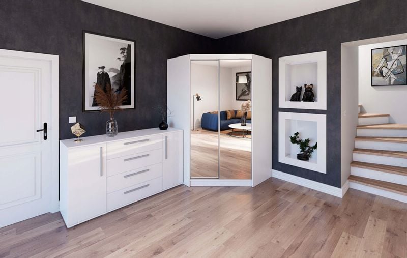 Szafa przesuwna NAROŻNA PARIS lustro na froncie zdjęcie 5