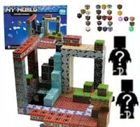 KLOCKI MAGNETYCZNE PIKSELE BLOCZKI SZEŚCIANY MOCNE 184 KLOCKI 2 FIGURKI