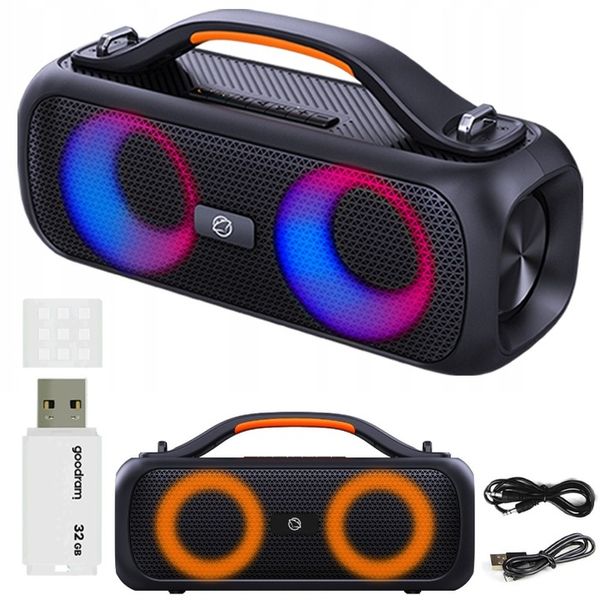 Głośnik Bluetooth Przenośny MANTA SPK216 USB GOODRAM 32GB XBASS Radio TWS zdjęcie 1