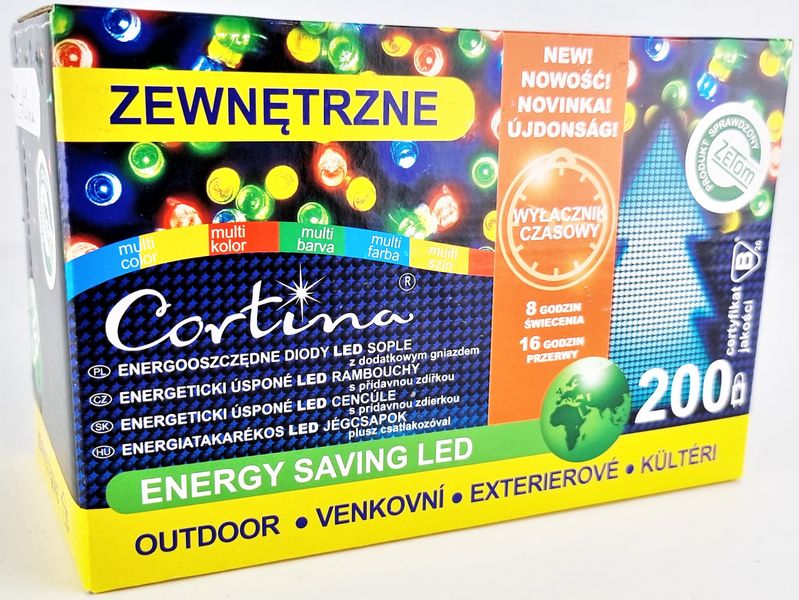 LAMPKI CHOINKOWE 200 LED SOPLE + Timer multi zdjęcie 1