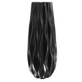 WAZON NA KWIATY CZARNY FLAKON CERAMICZNY DEKORACYJNY NOWOCZESNY 24 cm