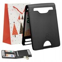 James Hawk Smart Wallet Skórzany portfel męski Slim 1,5 cm RFID Czarny