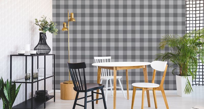 Tapeta Modna Krata w Odcieniach Szarości zdjęcie 2
