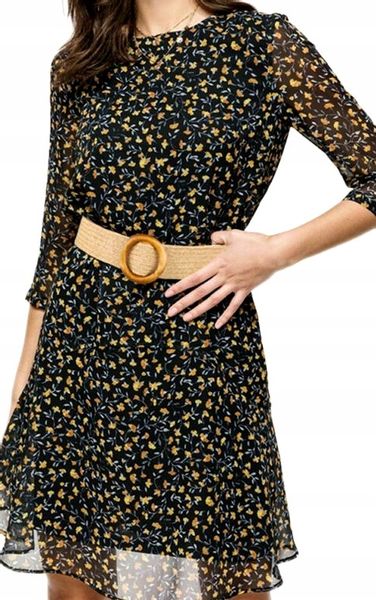 Pasek Elastyczny Słomiany Szeroki Klamra Okrągła zdjęcie 5