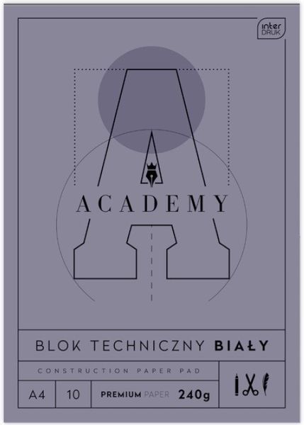 BLOK TECHNICZNY A4 10SZT 240G ACADEMY INTERDRUK zdjęcie 1