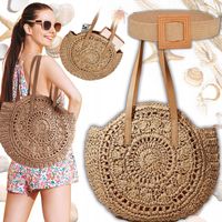 TORBA PLAŻOWA BOHO SŁOMIANA MIEJSKA SHOPPERKA NA PLAŻĘ NA ZAKUPY DUŻA